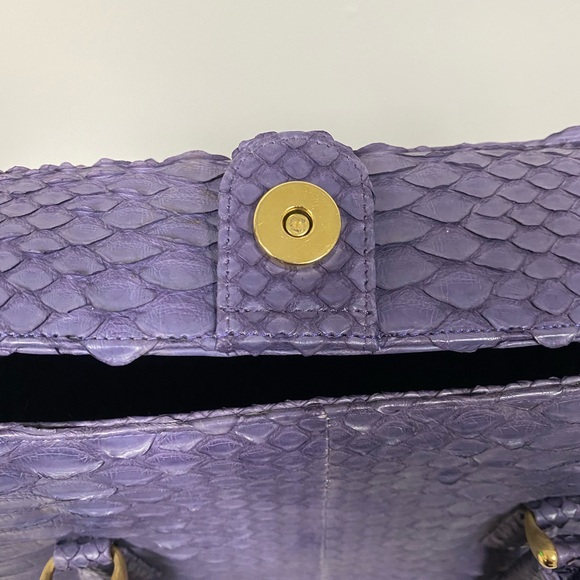 Purple Python-Embossed Structured Tote - Picture 3 of 5